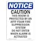 Signmission OSHA Notice, 7" Height, Caution This Room Is Protected Sign, 7" X 5", Portrait OS-NS-D-57-V-10521 - alternate 1